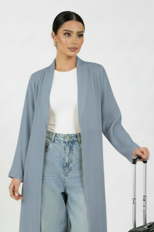 C 2466-12 Dusty Blue Travel Abaya