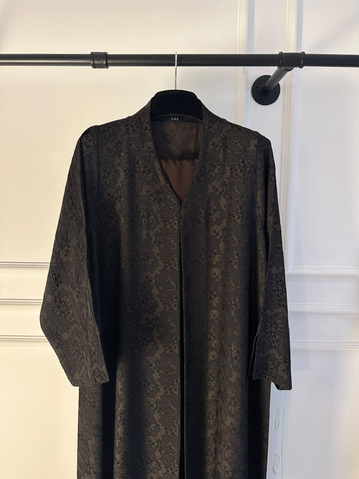 C 2467-01 Brown Dantel Abaya