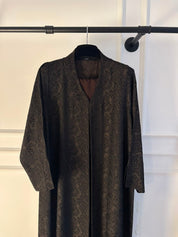C 2467-01 Brown Dantel Abaya