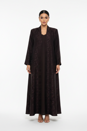 C 2467-02 Dark Purple Floral Dantel Abaya