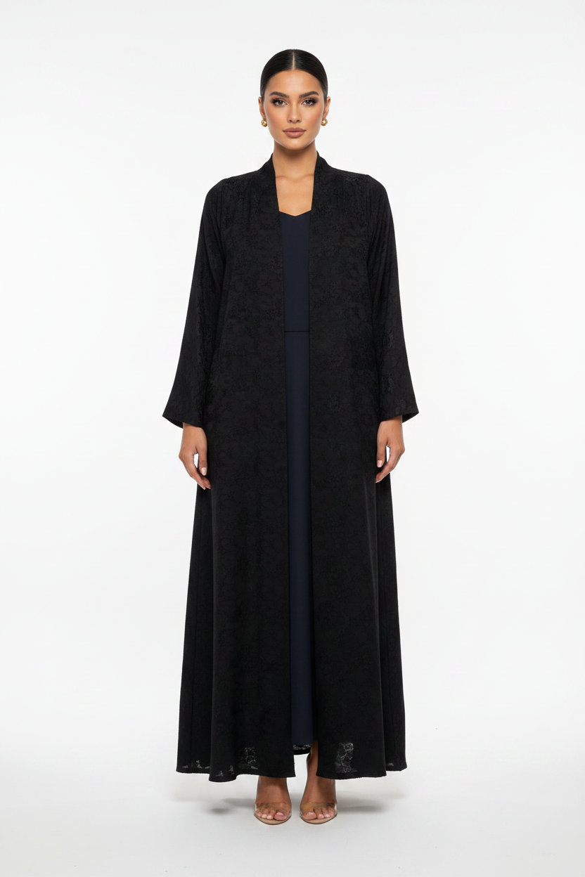 C 2467-04 Dark Navy Dantel Abaya