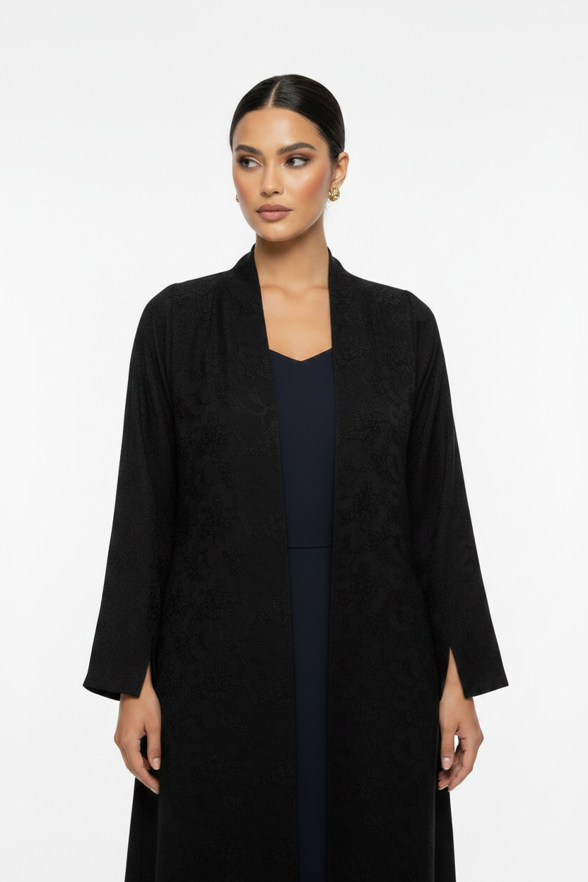 C 2467-04 Dark Navy Dantel Abaya