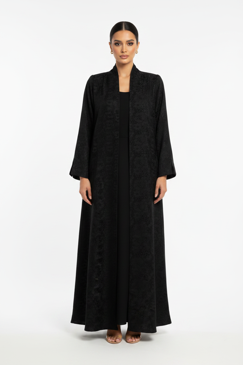 C 2467-05 Black Dantel Abaya