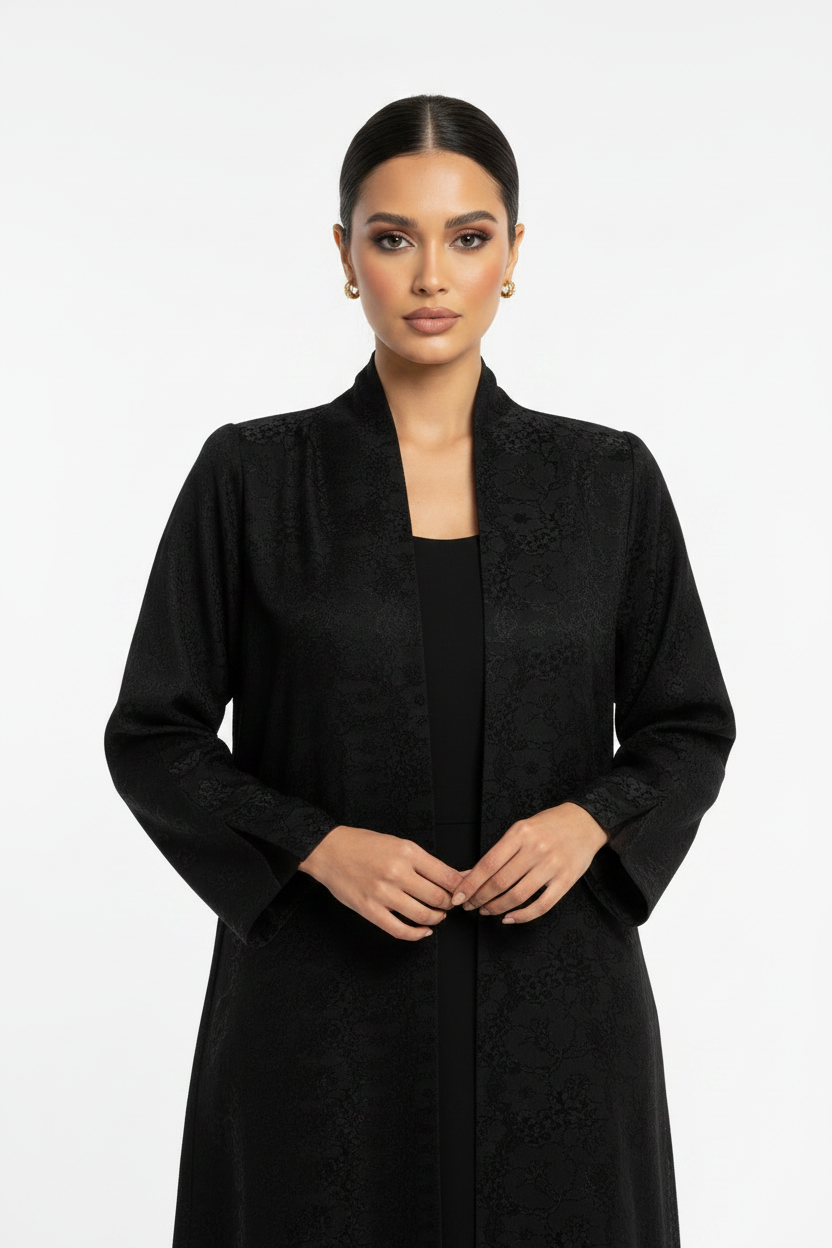 C 2467-05 Black Dantel Abaya