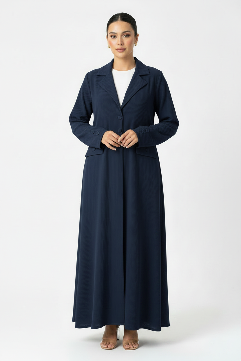 C 2468-03 Navy Blue Abaya