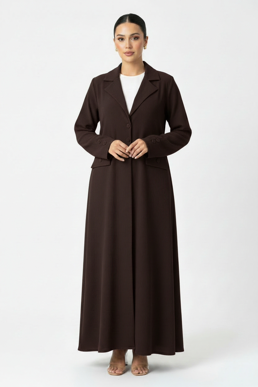 C 2468-04 Chocolate Brown Abaya