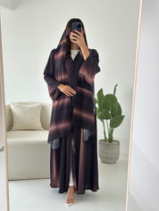 C 2469 Mauve Beige Blend Printed Abaya