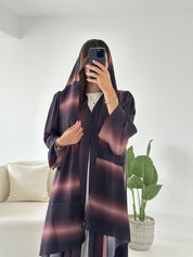 C 2469 Mauve Beige Blend Printed Abaya