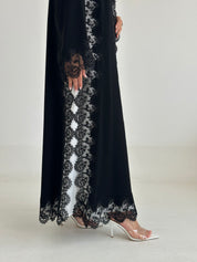 C 2470 Black Crystal Lace Abaya