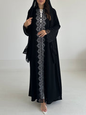 C 2473 Black Lace Abaya