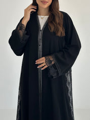 C 2477 Black Lace Abaya