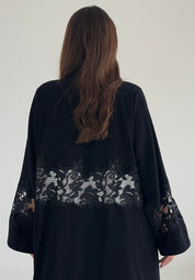 C 2478 Black Crystal Lace Abaya
