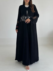 C 2478 Black Crystal Lace Abaya