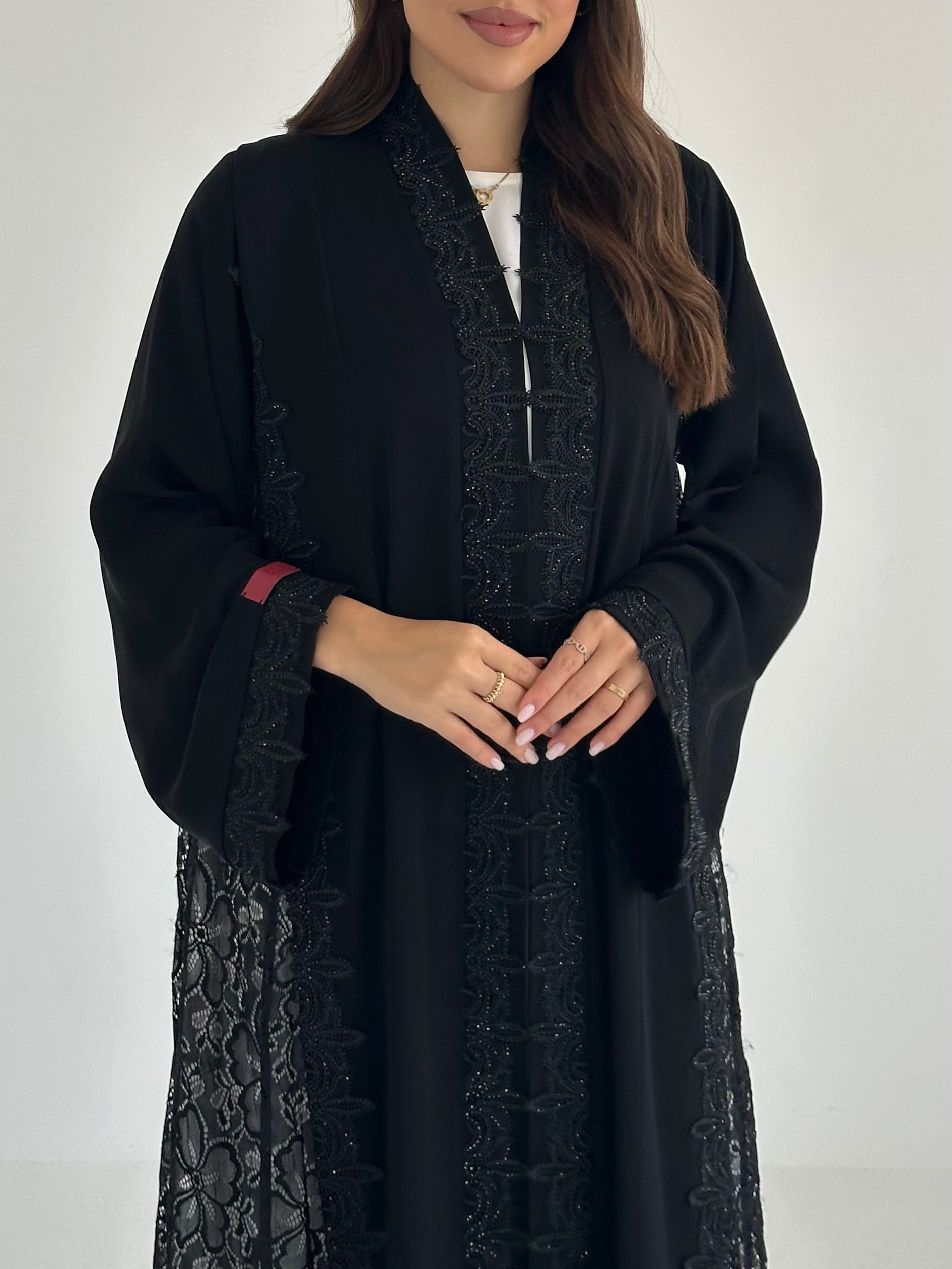 C 2479 Black Lace Abaya