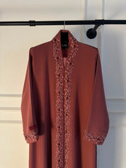 C 2480-01 Dark Hibiscus Lace Abaya