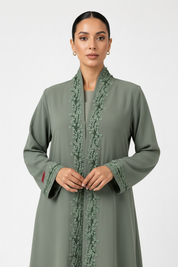 C 2480-03 Matcha Green Lace Abaya
