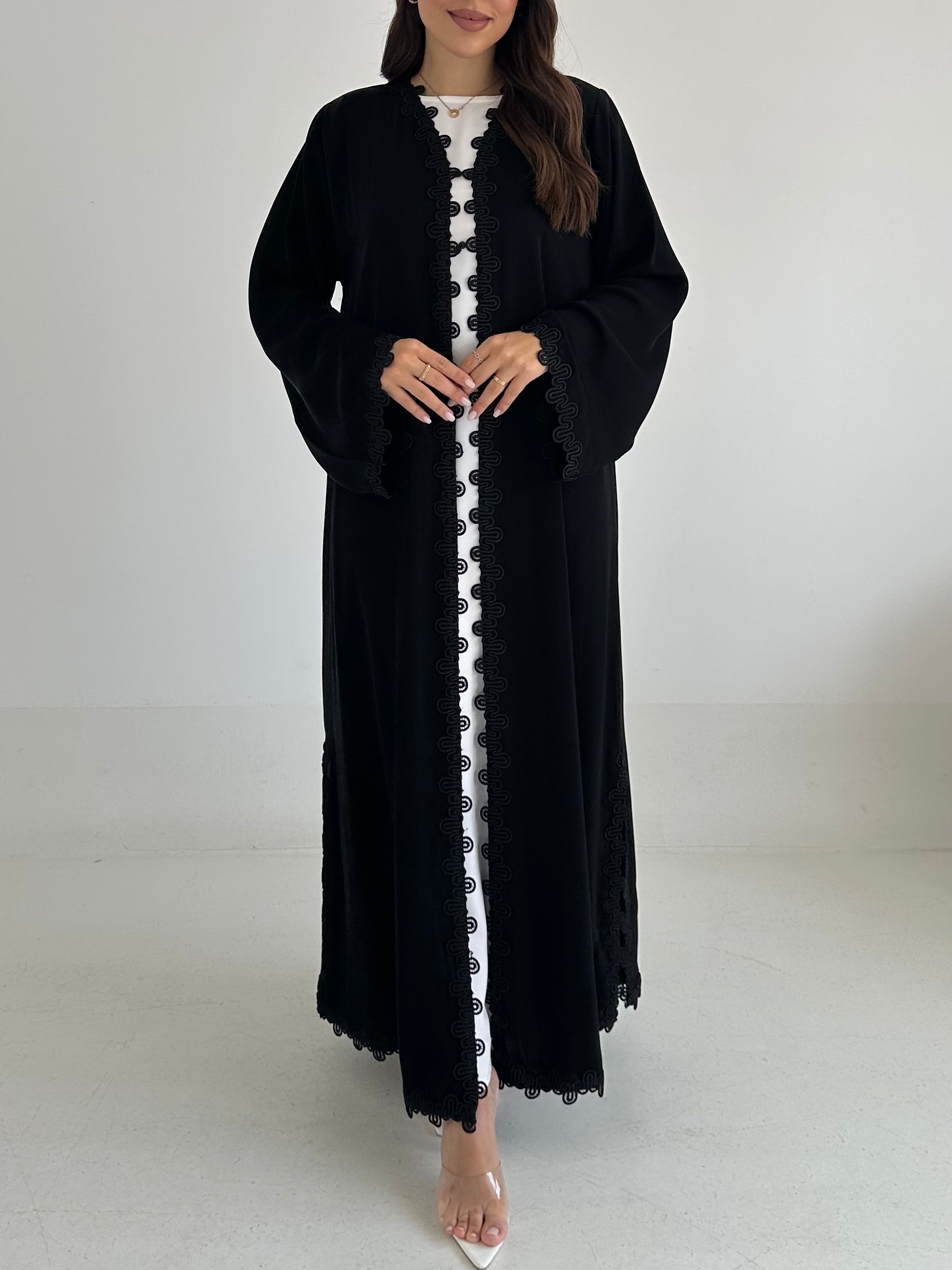 C 2481 Black Lace Abaya