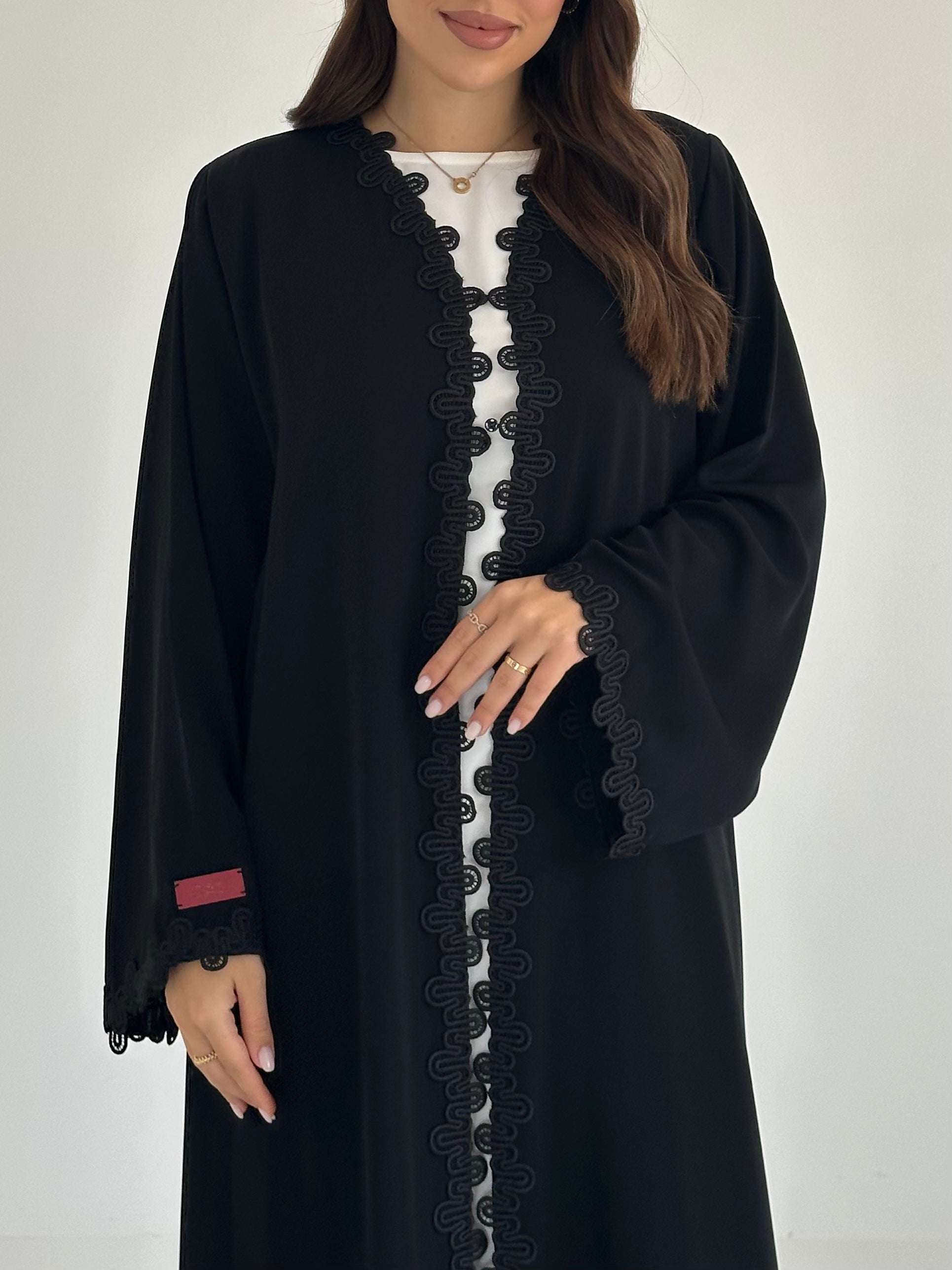C 2481 Black Lace Abaya