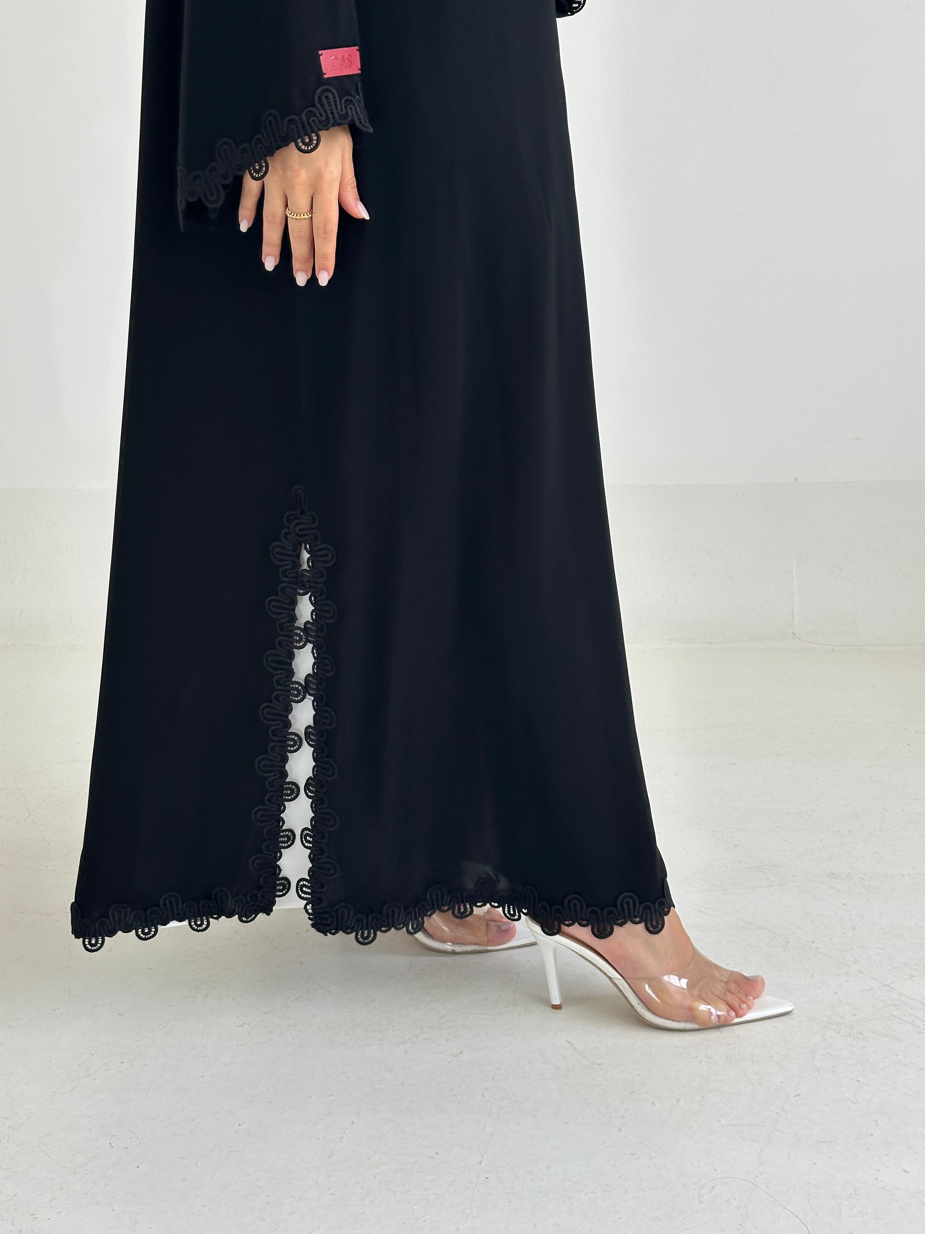 C 2481 Black Lace Abaya