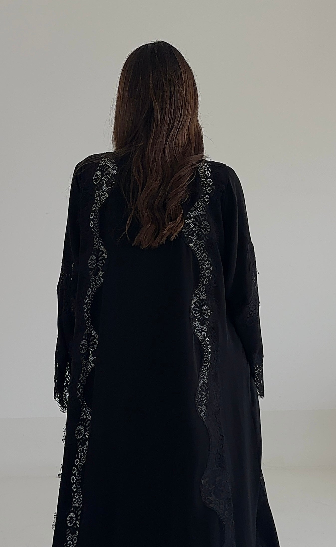 C 2482 Black Lace Abaya