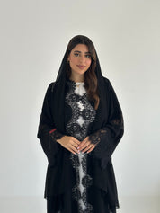 C 2482 Black Lace Abaya