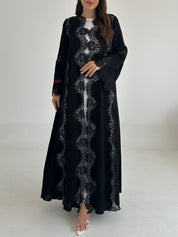 C 2482 Black Lace Abaya