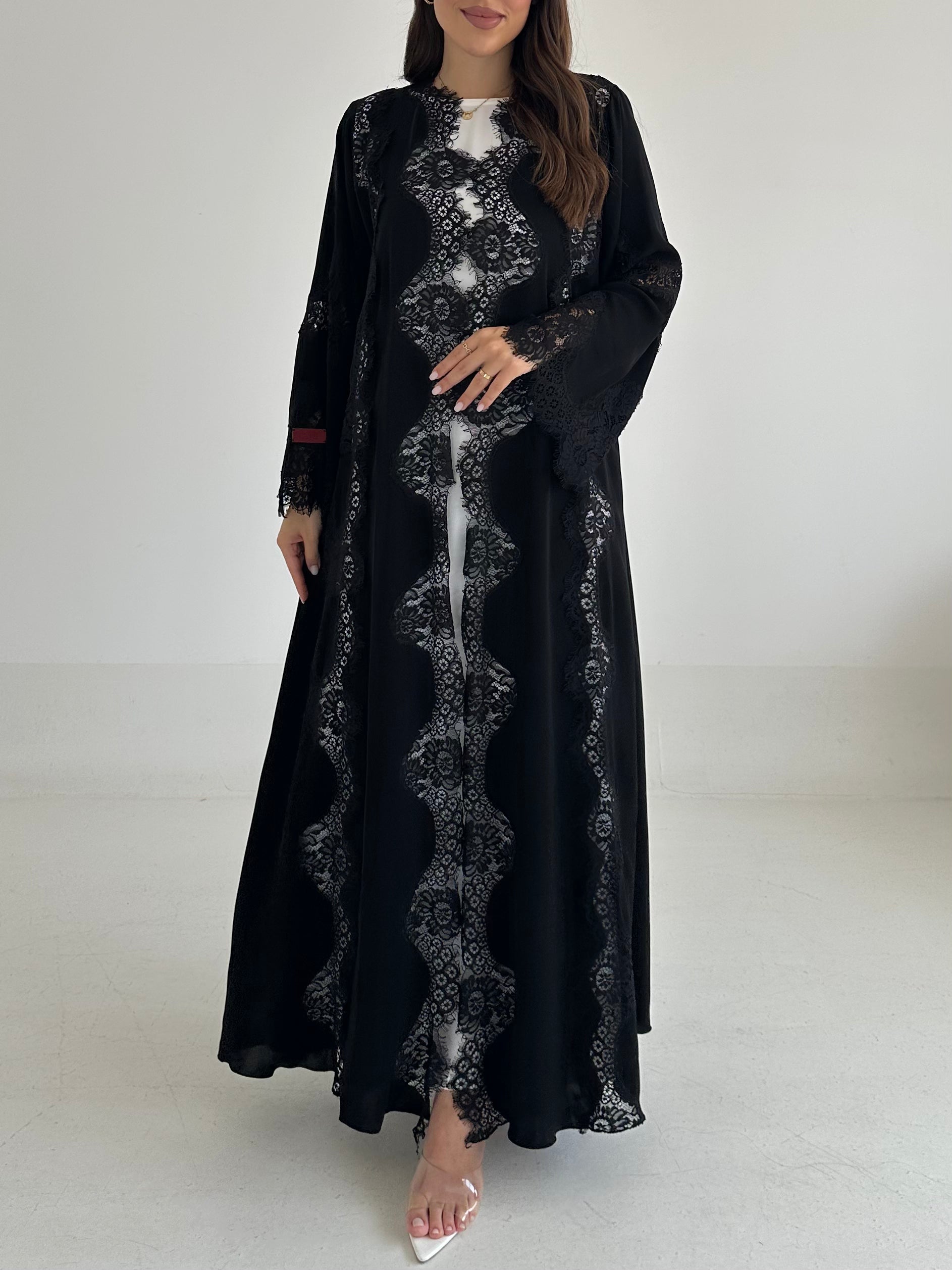 C 2482 Black Lace Abaya