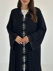 C 2483 Black Crystal Lace Abaya