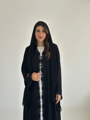 C 2483 Black Crystal Lace Abaya