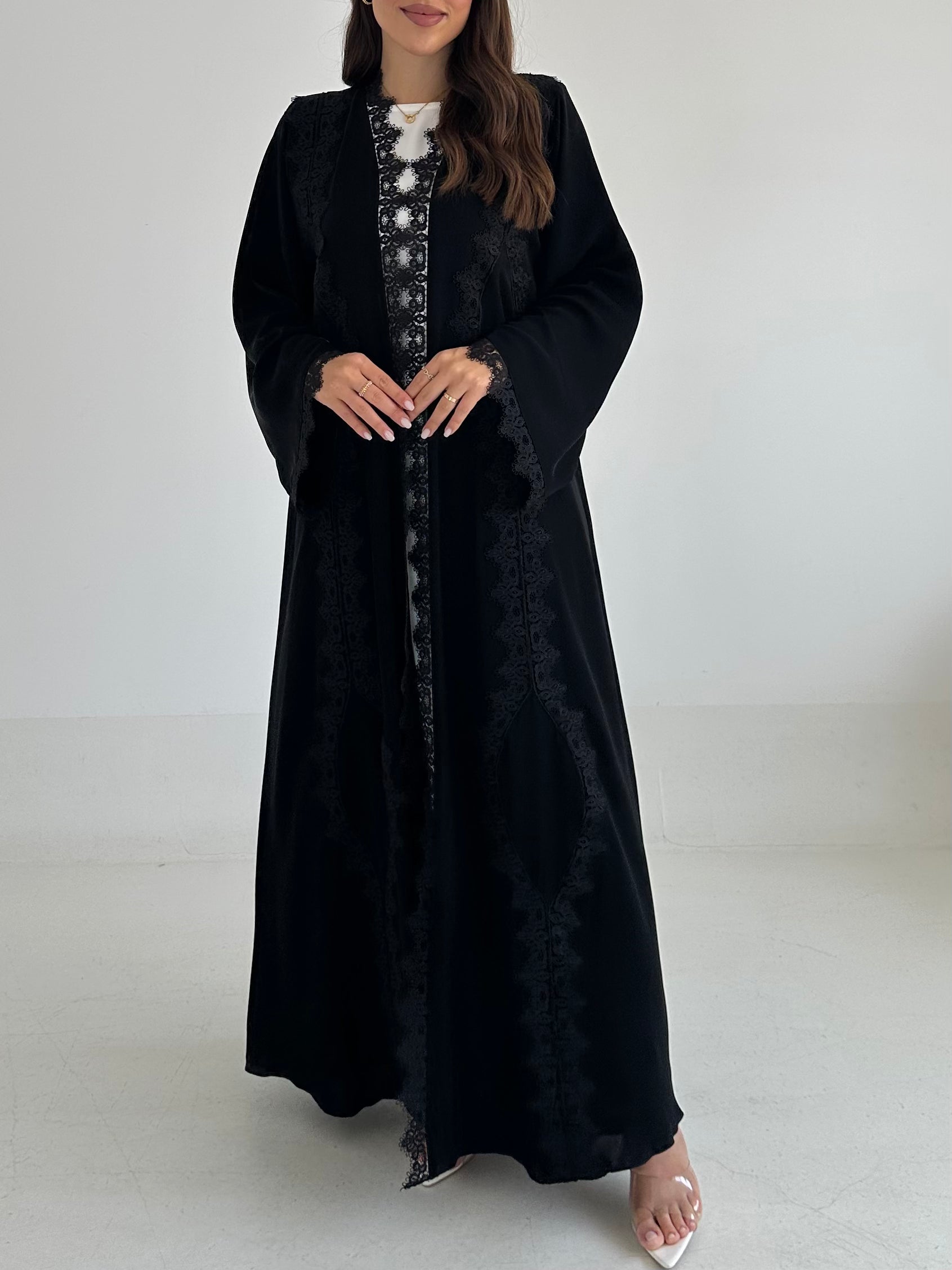C 2484 Black Lace Abaya