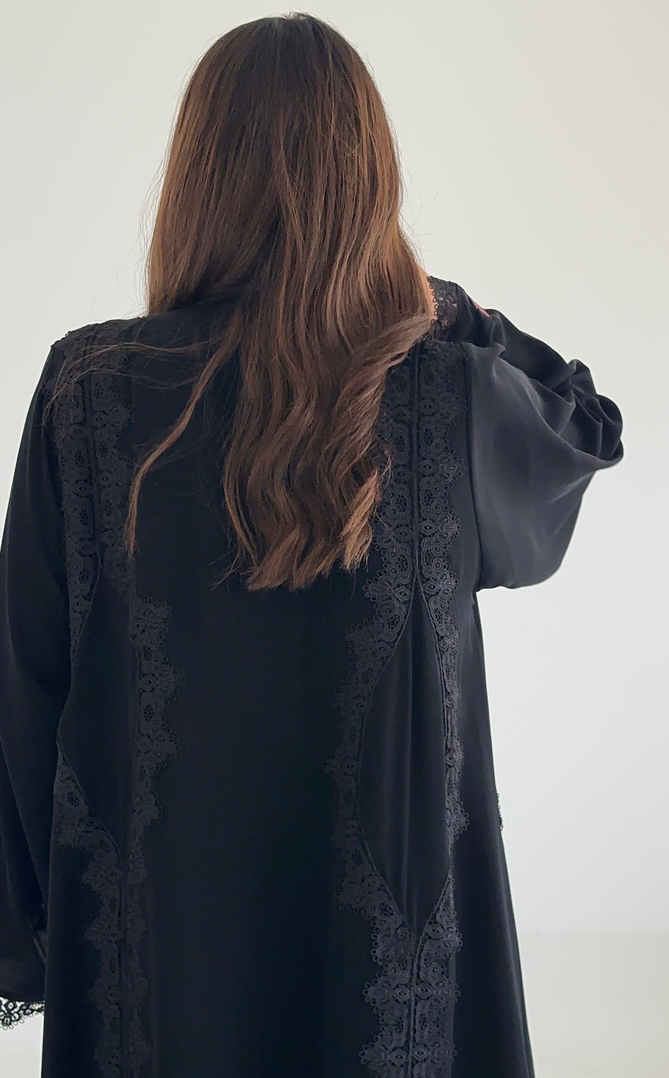 C 2484 Black Lace Abaya