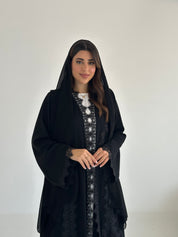 C 2484 Black Lace Abaya