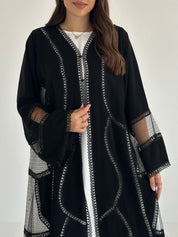 C 2487 Black Lace Abaya