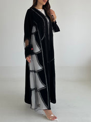 C 2487 Black Lace Abaya