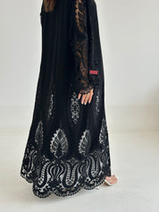 C 2488 Black Crystal Lace Abaya