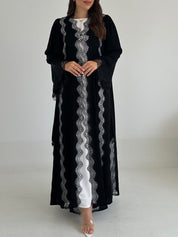 C 2493 Black Lace Abaya