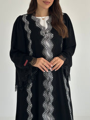 C 2493 Black Lace Abaya
