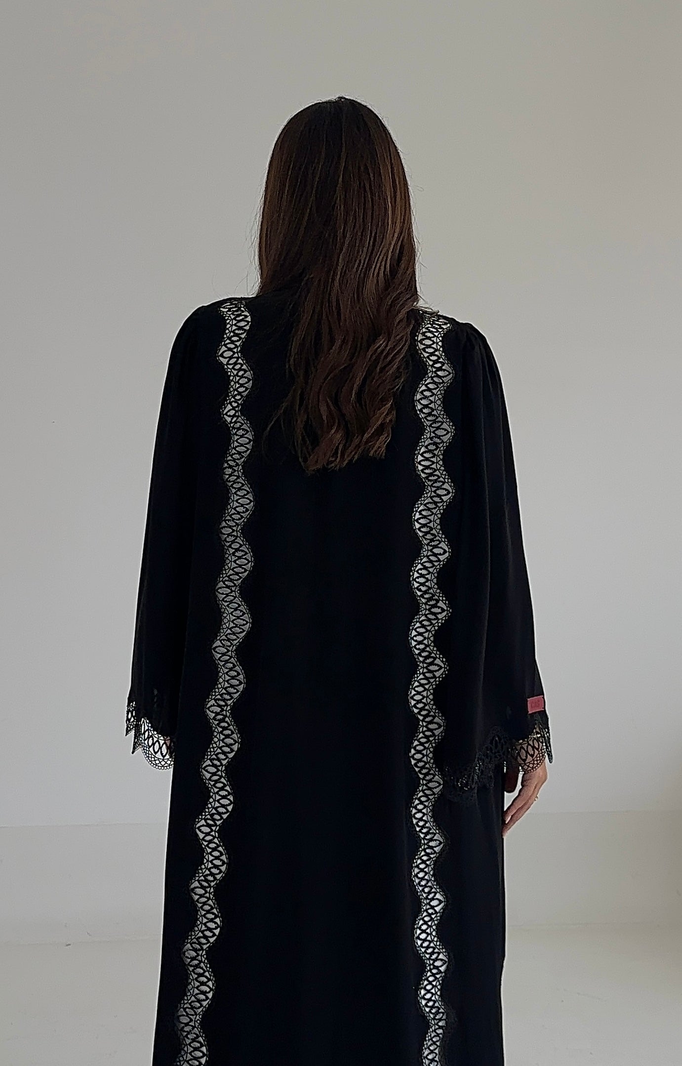 C 2493 Black Lace Abaya