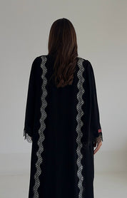 C 2493 Black Lace Abaya