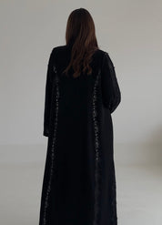 C 2496 Black Crystal Lace Abaya