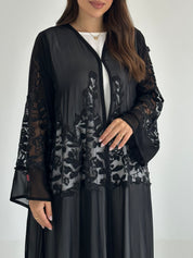 C 2497 Black Dantel Abaya