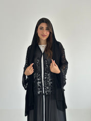 C 2497 Black Dantel Abaya
