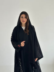 C 2498 Black Crystal Lace Abaya