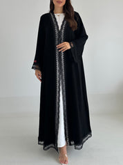 C 2499 Black Lace Abaya