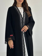 C 2499 Black Lace Abaya