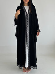 C 2499 Black Lace Abaya