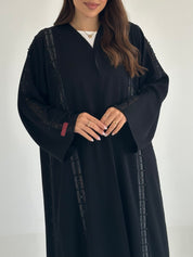C 2504 Black Lace Abaya