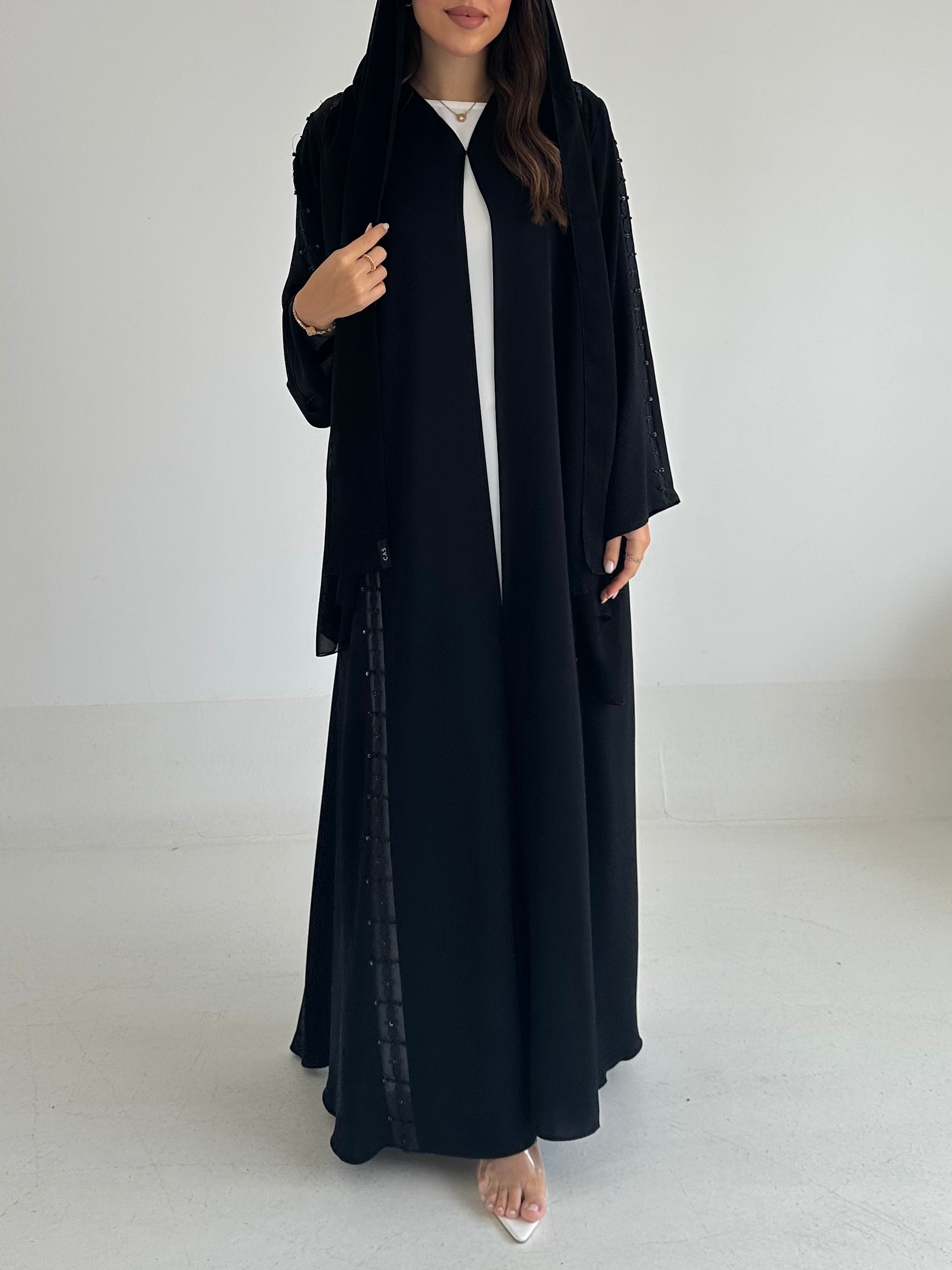 C 2504 Black Lace Abaya