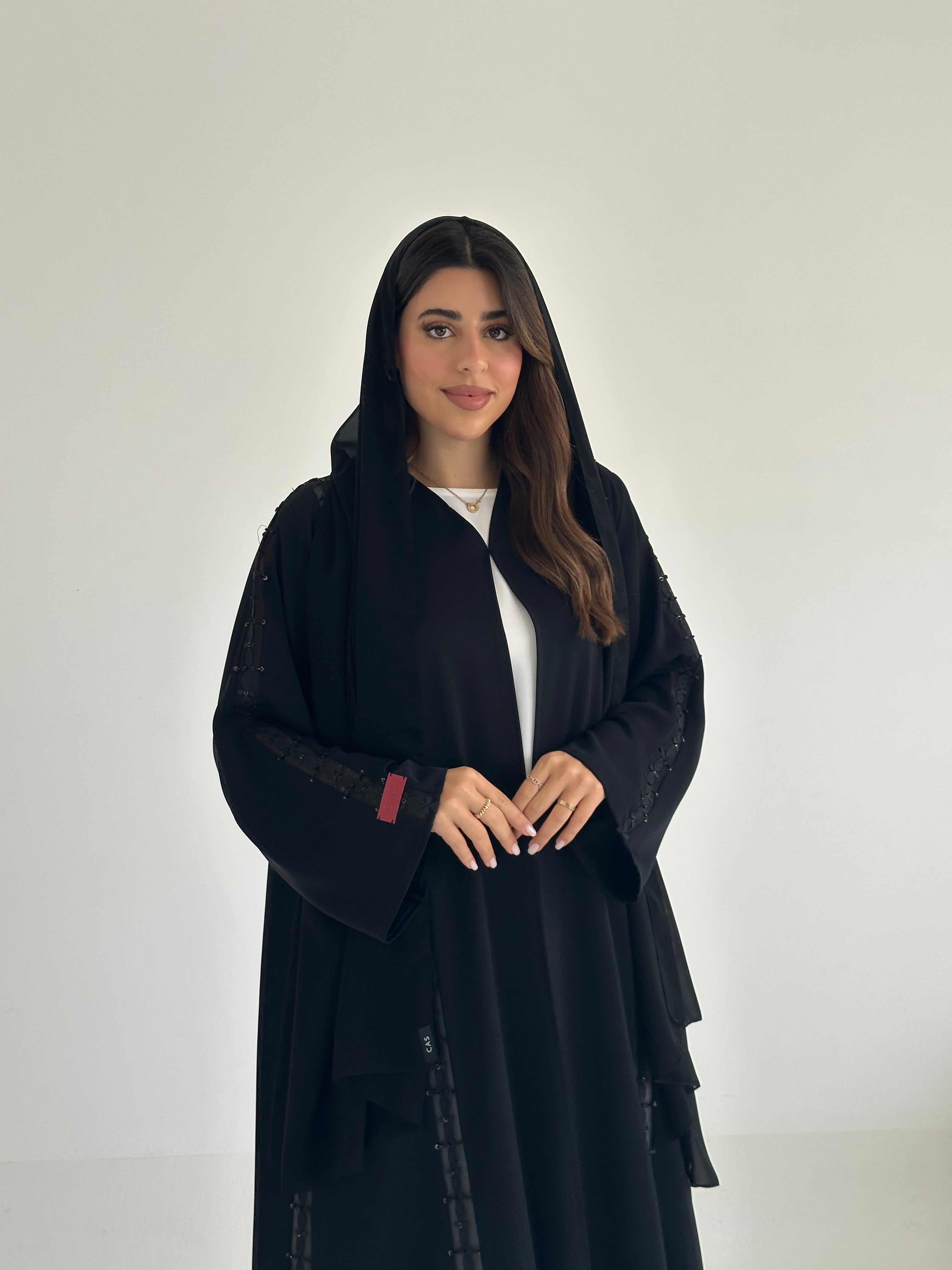 C 2504 Black Lace Abaya