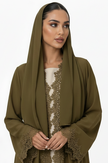 C 2506 Kiwi Mochi Lace Abaya